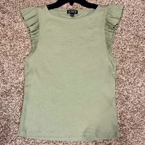 JCrew, New Without Tags, PRECIOUS, Light Green, Flutter Sleeve Top